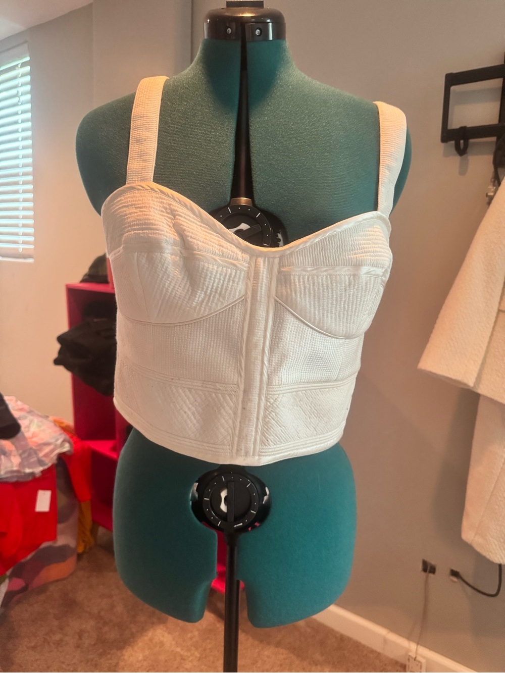 Banana Republic White Textured Bustier Crop Top